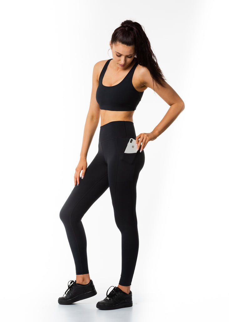 Lace Pocket Compression Leggings (Black) – Athleiswim™