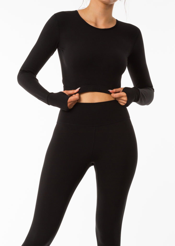 Long Sleeve Black Crop Top New Zealand, Gynetique Women's Clothes